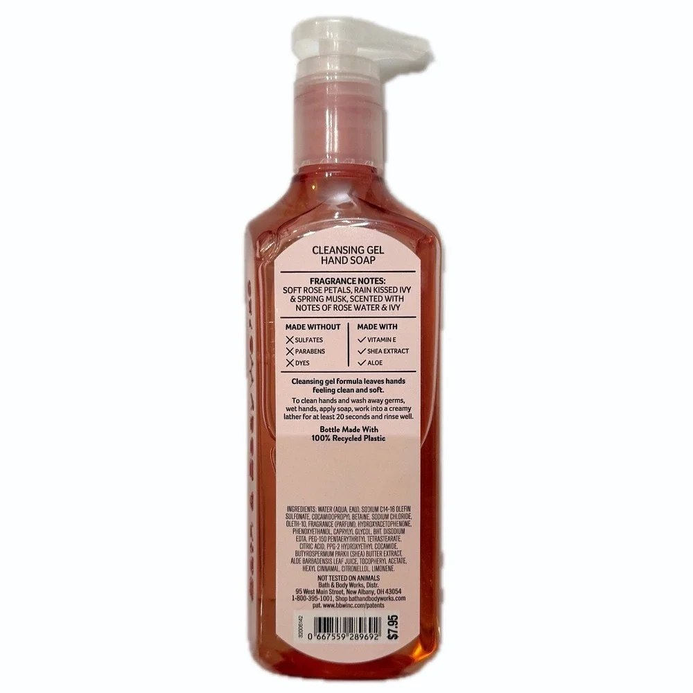 New Bath & Body Works Rose Water Ivy Cleansing Gel Hand Soap 8 fl‎ oz